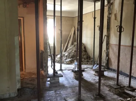 Pose d'IPN et de linteaux, chantier 1, BTP Concept