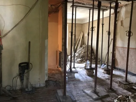 Pose d'IPN et de linteaux, chantier 5, BTP Concept